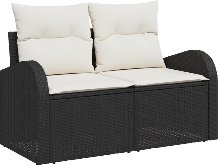 Actual product image VidaXL 5-piece garden sofa set with cushions black poly rattan