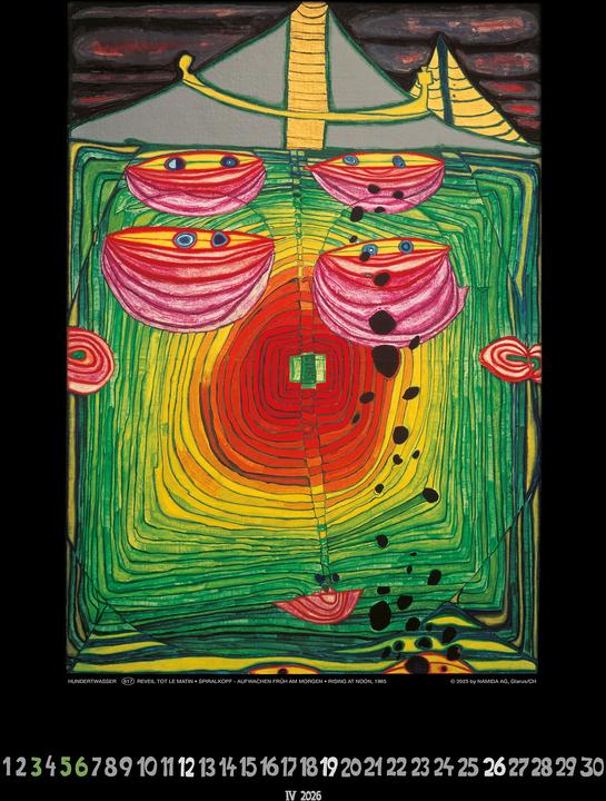 Produktbild Hundertwasser Art Calendar 2026 (44 x 34 cm, Harter Einband, Deutsch)