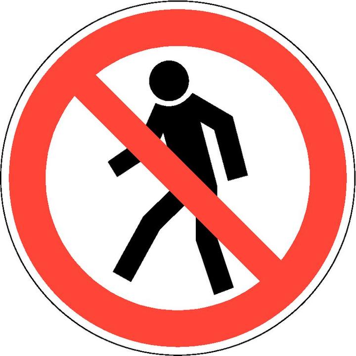 Image du produit BRW Panneau d'interdiction interdit aux piétons - Ø 10 cm