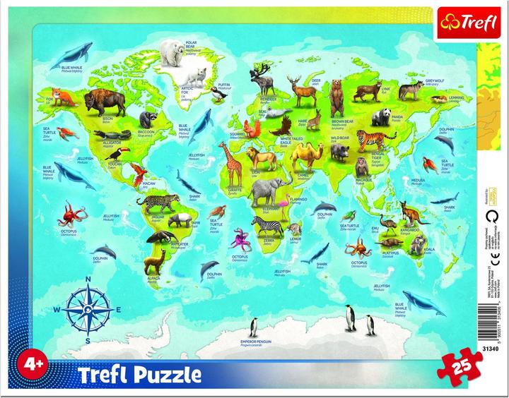 Immagine prodotto Trefl Il puzzle a cornice per i più piccoli è composto da 25 puzzle e da un blocco con cornice, che è (25 pezzi)