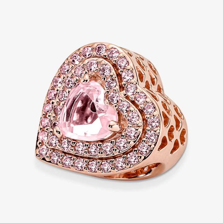 Immagine prodotto Pandora Charms/Beads a forma di cuore di rosa (Metallo, Lega metallica placcata oro rosa 14 carati)