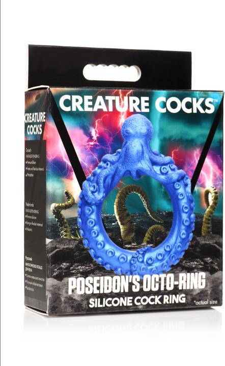 Actual product image Frisky Poseidon's Octo-Ring - Silicone Cock Ring - Blue (4 cm)
