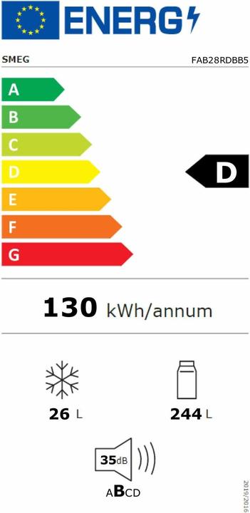 Energie-Label Smeg FAB28RDBB5 (270 l)