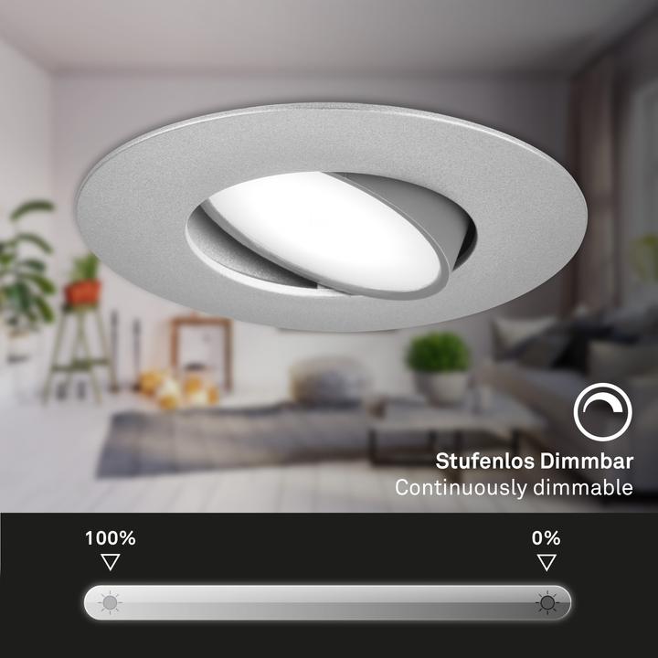 Produktbild Briloner LED Einbauleuchten, 3er-Set, IP65, chrom-matt, 3xLED-Platine/4,9W (480 lm)