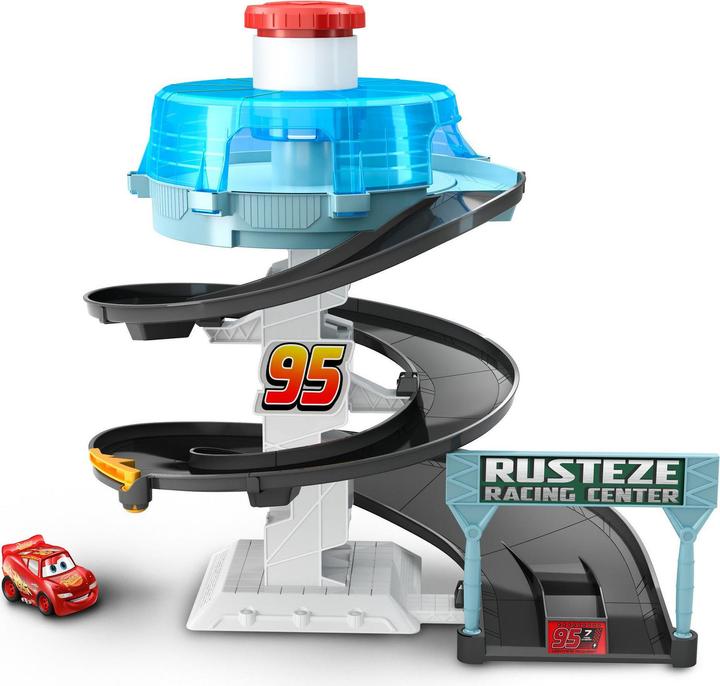 Actual product image Hot Wheels Disney Cars Rust-Eze Revolving Action Race Track Playset