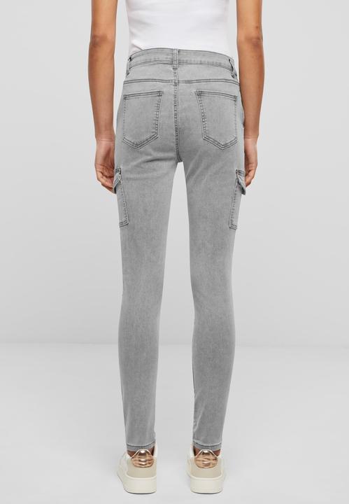 Actual product image Cloud 5ive Cloud5ive ladies high waist cargo jeans trousers with washed look - 131275 (L)