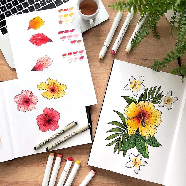 Produktbild Ohuhu Kunst-Skizzenbuch, 2er Pack, 70 Blatt (21 x 29.7 cm, 21 x 21 cm, Blanko, Weicher Einband)