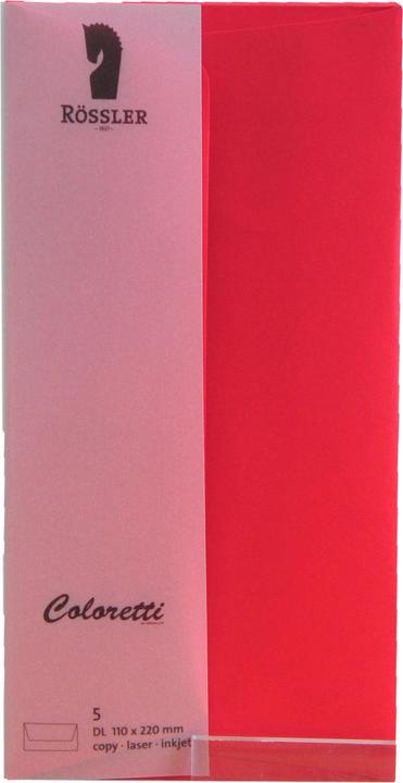 Magni Briefumschläge Coloretti DL 5er Klatschmohn (220 x 110 mm, 5 x)