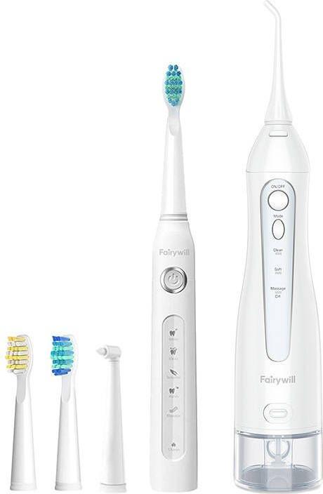 Image du produit Fairywill Brosse à dents sonique avec embout et fontaine à eau FW-507+FW-5020E (blanc) (Brosse à dents sonique)