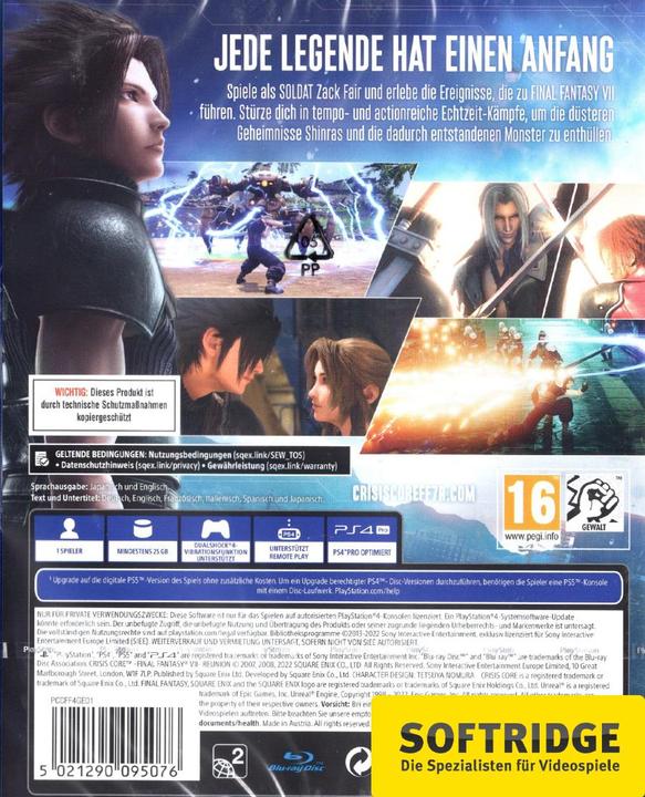 Immagine prodotto Square Enix Crisis Core Final Fantasy VII Reunion (PS4, DE)