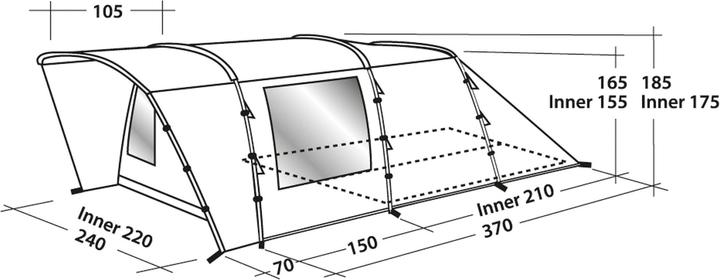 Actual product image Easy Camp Palmdale 400 (Tunnel tent, 13.40 kg, 4 persons)