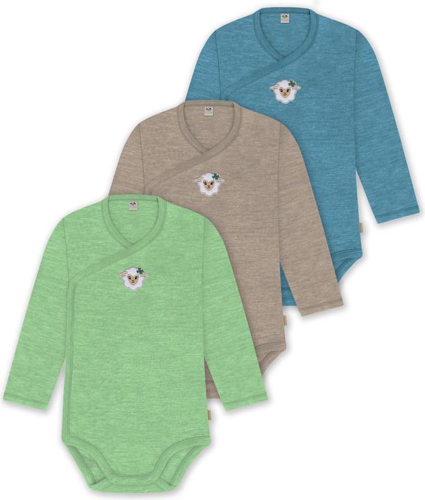 Image du produit Normani Lot de 3 body bébé emmailloté manches longues body Toddler en laine mérinos - 9357 (62)