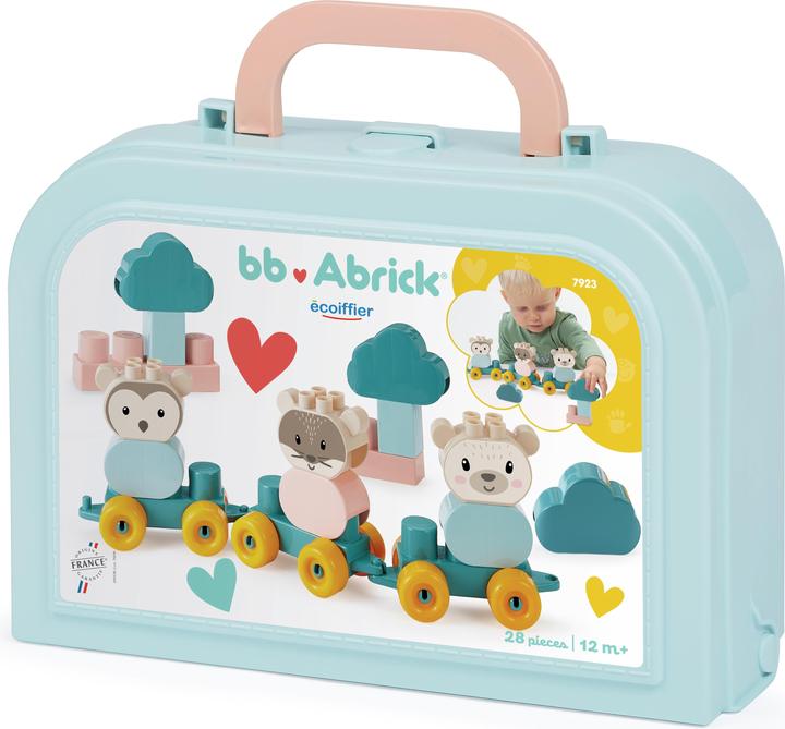 Image du produit Abrick Chemin de fer des animaux Ours avec briques dans une valise, 28 pcs.