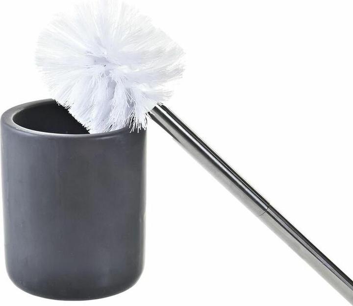 Actual product image DKD Home Decor Badezimmer Set Schwarz natürlich Bambus Dolomite 10,2 x 10,2 x 37,5 cm (3 Stücke)