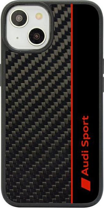 Audi Étui rigide en fibre de carbone pour iPhone 14 6.1" czarny/black AUS-TPUPCIP14-R8/D1-BK (Apple iPhone 14)