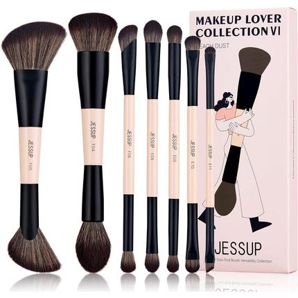 Jessup Set de pinceaux de maquillage 7pcs Double Sided Brushes for Foundation (Fond de teint)
