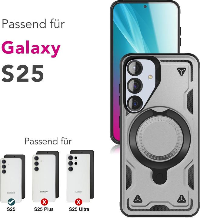 Image du produit Nalia Stormguard - Stossfeste Armor Ring Hülle für MagSafe - Military Kickstand Hardcase (Samsung Galaxy S25)