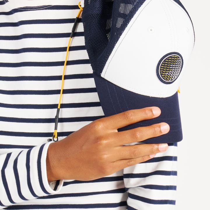 Actual product image Tribord Sailing cap kids Sailing 500 light beige/blue (52, 53, 54, 55)
