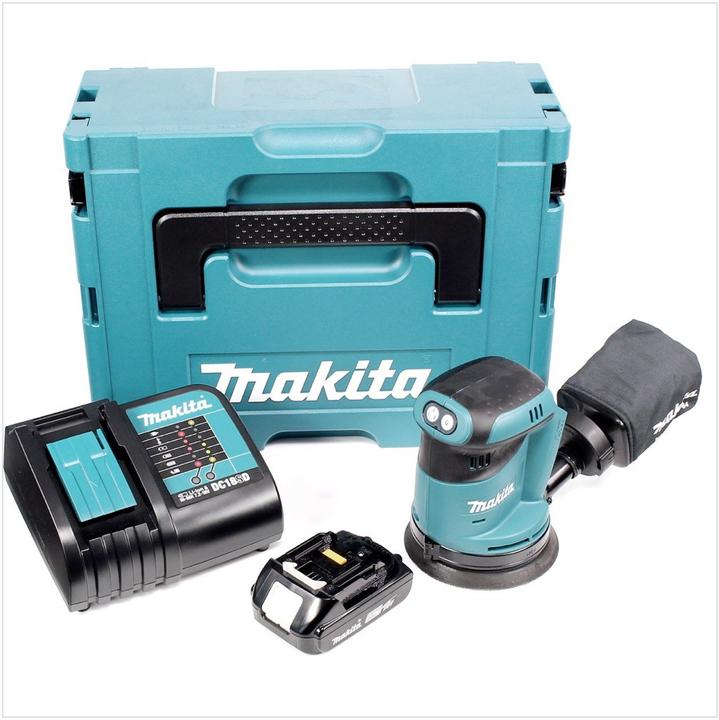 Produktbild Makita DBO 180 SA1J Akku Exzenterschleifer 18 V 125 mm + 1x Akku 2,0 Ah + Ladegerät + Makpac (Exzenterschleifer)