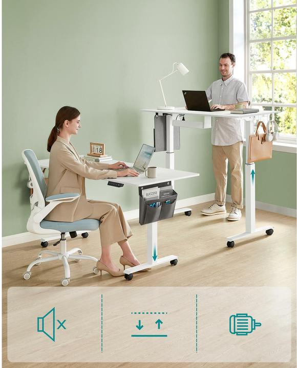 Image du produit Songmics Piètement de table avec plateau 120 x 60 cm, réglable en hauteur (120 x 60 x 120 cm)