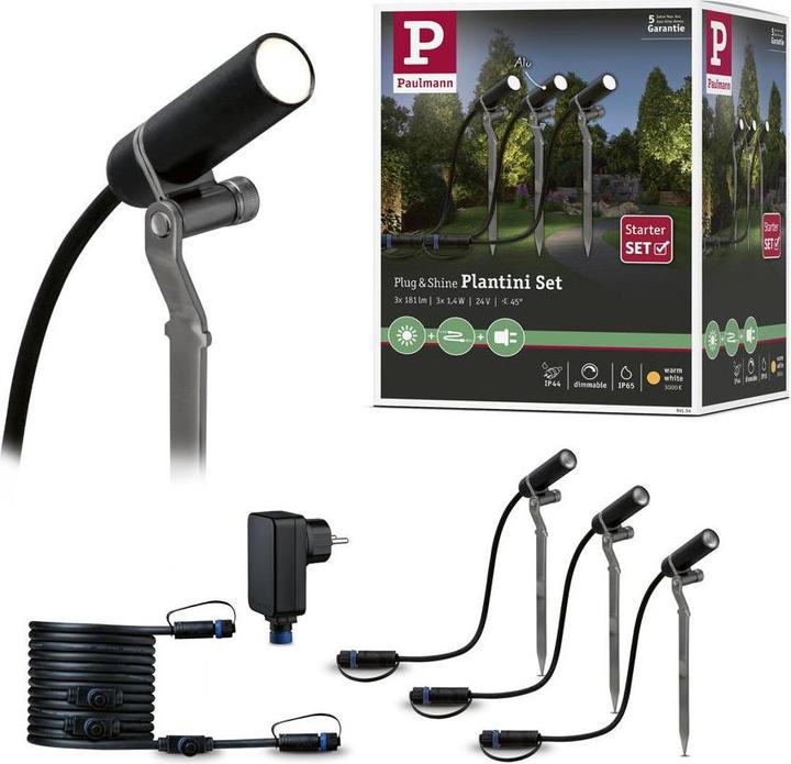 Produktbild Paulmann Outdoor Plug & Shine Plantini Starterset (200 lm, IP65)