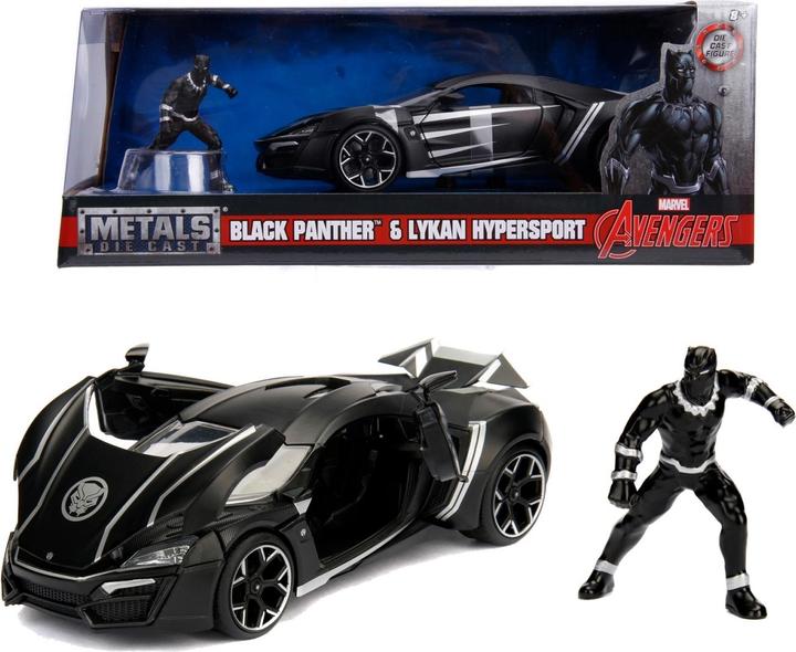 Image du produit Jada Avengers Black Panther avec voiture 1:24