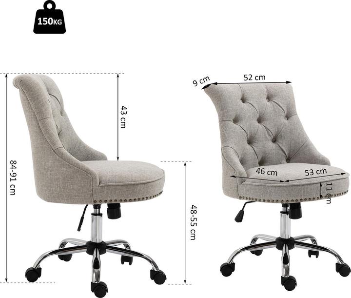 Produktbild Homcom Polsterstuhl mit Chesterfield-Lehne
