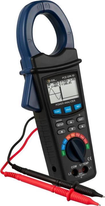 800 mA, 2 x 1,5 V AA Batterie, 1 x Tragetasche, 1 x Bedienungsanleitung, 1 x Amperemeter PCE-GPA 50, 1 x Messleitungssatz, 2 x Krokodilklemmen, 1 x Micro SD Speicherkarte, 1 x Netzteil 9 V