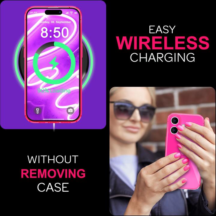 Immagine prodotto Nalia Copertura in silicone trasparente al neon (Apple iPhone 16 Plus)