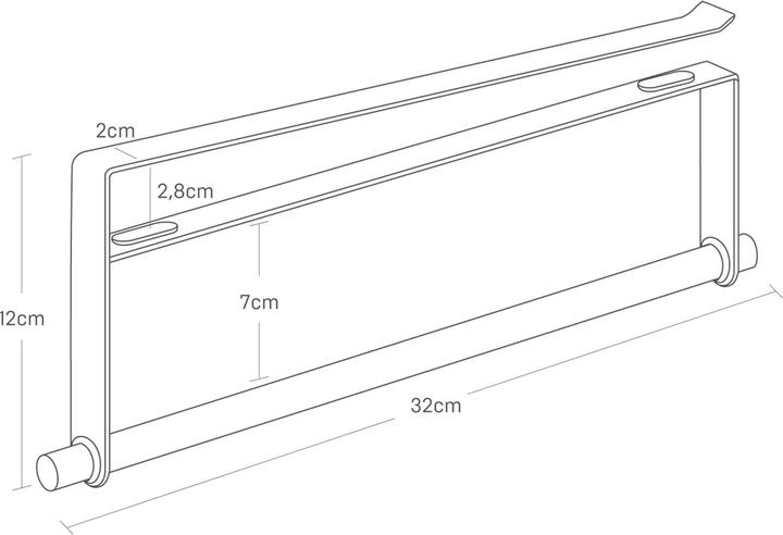 Actual product image Yamazaki Under-shelf kitchen roll holder TOSCA