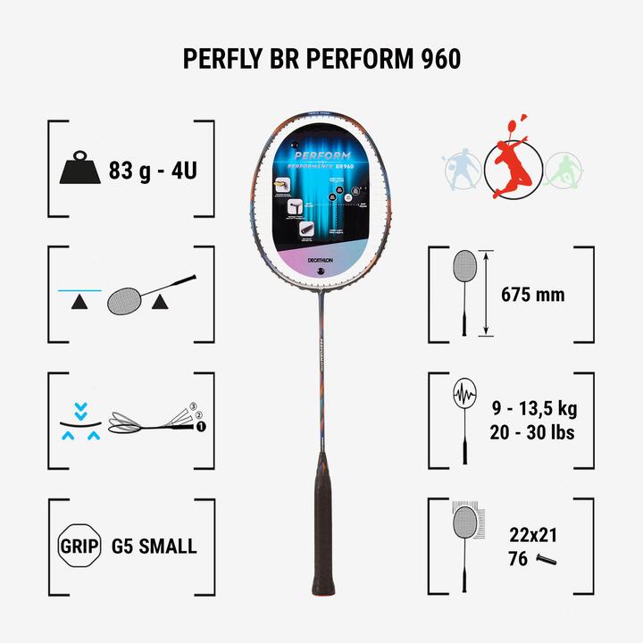 Produktbild Perfly Badmintonschläger Erwachsene - BR Perform 960 blau