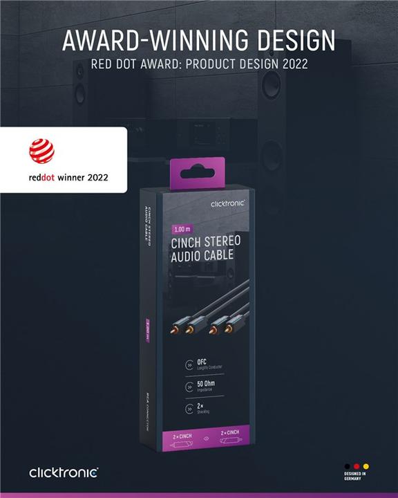 Produktbild clicktronic Stereo-Audiokabel (1 m, Cinch)
