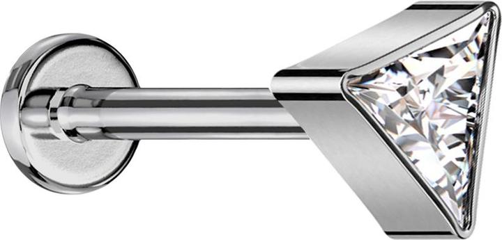 Immagine prodotto Star Piercing Micro labret filo interno argento triangolo argento cristallo argento (Titanio G23, senza ottone)