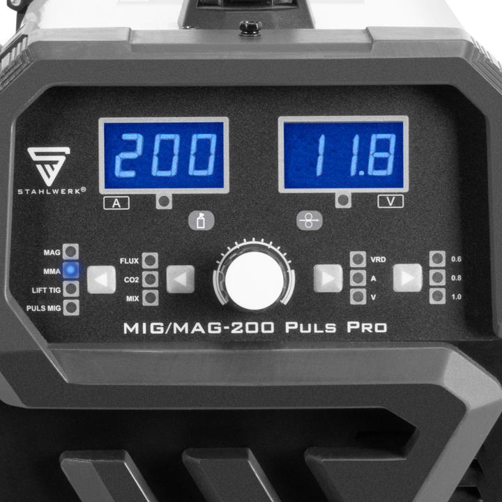 Produktbild Stahlwerk Schweissgerät MIG MAG 200 Puls Pro IGBT Schutzgas Kombigerät mit 200 A
