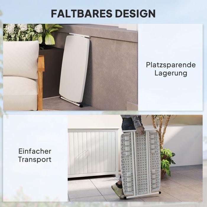 Produktbild Swisshandel24 Beistelltisch höhenverstellbar, klappbar Kunststoff, 50kg belastbar, 76x50x74H cm Weiss
