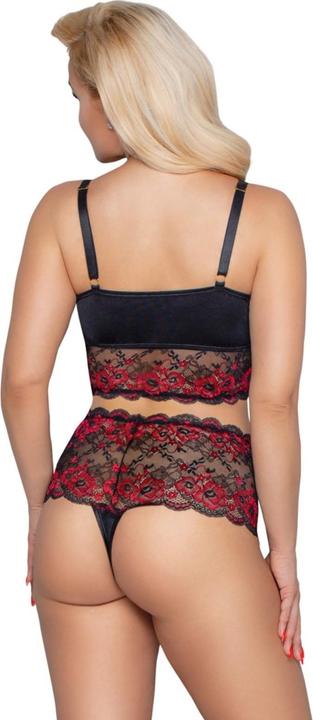 Image du produit Cottelli Collection Soutien-gorge et slip noir/rouge XL (XL)