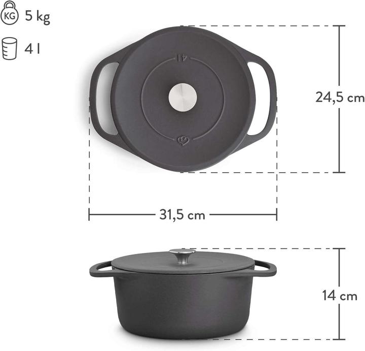 Immagine prodotto Springlane Cocotte (24 cm, Pirofila + casseruola, Ghisa)