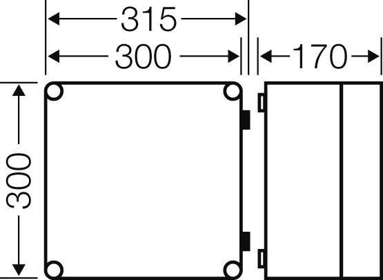 Actual product image Hensel HEN Mi 9201 Mi empty housing installation dimensions 275x275x146mm (Housing)