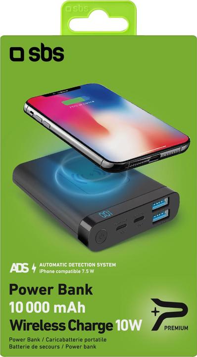 Produktbild SBS Kabellose Powerbank mit 10 Watt (10000 mAh, 10 W, 10 Wh)