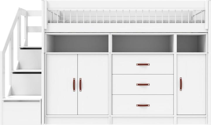 Produktbild Lifetime Kidsrooms ALL IN ONE KOMBO, Halbhochbett mit Schreibtisch 152 Deluxe Lattenrost (102 x 257 cm)