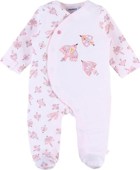 Noukies Strampler Jersey mit Vögel Rosa Gr. 68 (68)