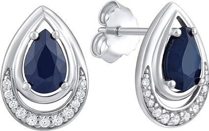 Silvego Luxury earrings with real sapphire FW9038E (925 Sterling Silber)