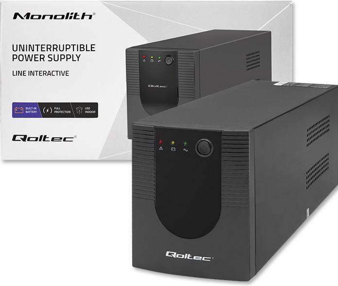 Image du produit Qoltec Zasilacz awaryjny UPS | Monolith | 1200VA | 720W (1200 VA, 720 W, Line-interactive Onduleur)