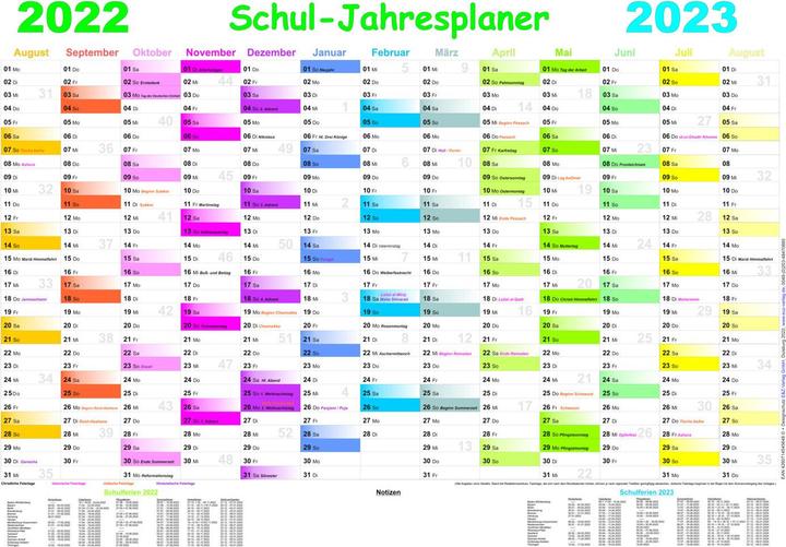 Actual product image School year planner (100 x 70 cm)