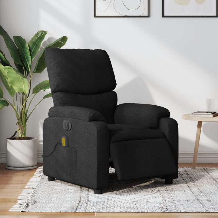 VidaXL Massagesessel Schwarz Stoff,Farbe: Schwarz,Material: Stoff