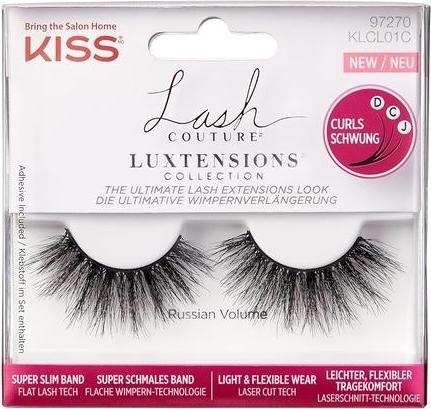 Produktbild KISS Lash Couture LuXtensions Collection Russian Volume Fake Lashes with Super Slim Band and Lash Glue (Künstliche Wimpern)