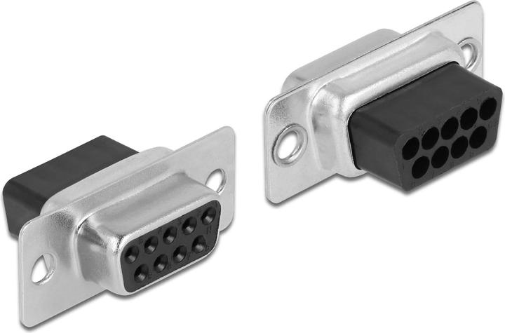 Produktbild Delock Adapter D-Sub 9 Pin Buchse zu RJ11/RJ14 6P/4C Buchse Montagesatz (0.05 m)