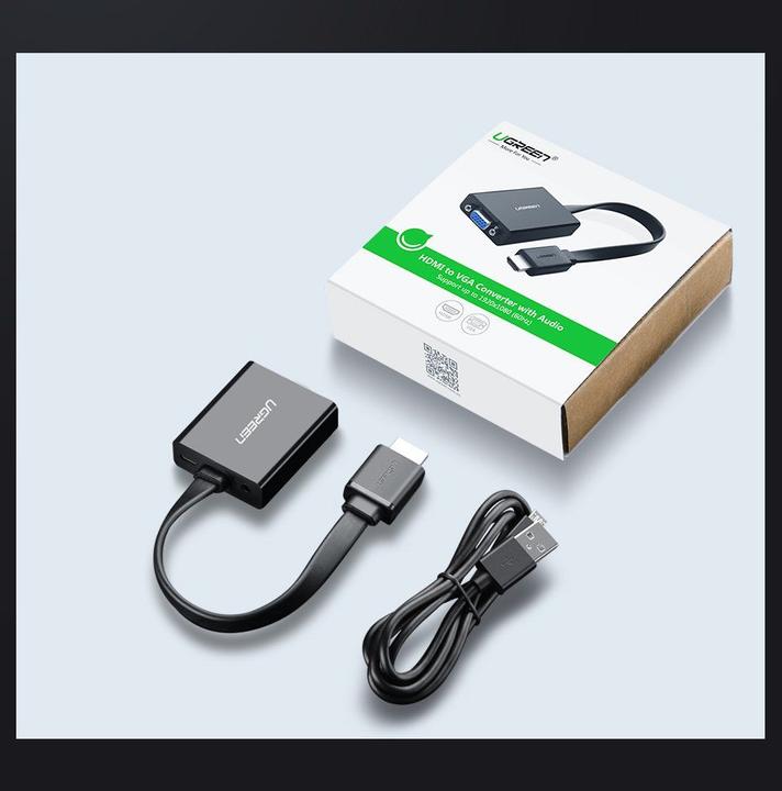 Produktbild Ugreen HDMI auf VGA Adapter Konverter mit Audio Support 1080P (HDMI, 16 cm)