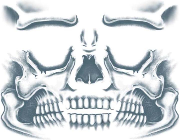 Actual product image Chaks Adhesive tattoo skull face zombie boy