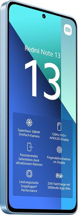 Actual product image Xiaomi Redmi Note 13 (256 GB, Ice Blue, 6.67", Hybrid Dual SIM, 108 Mpx, 4G)